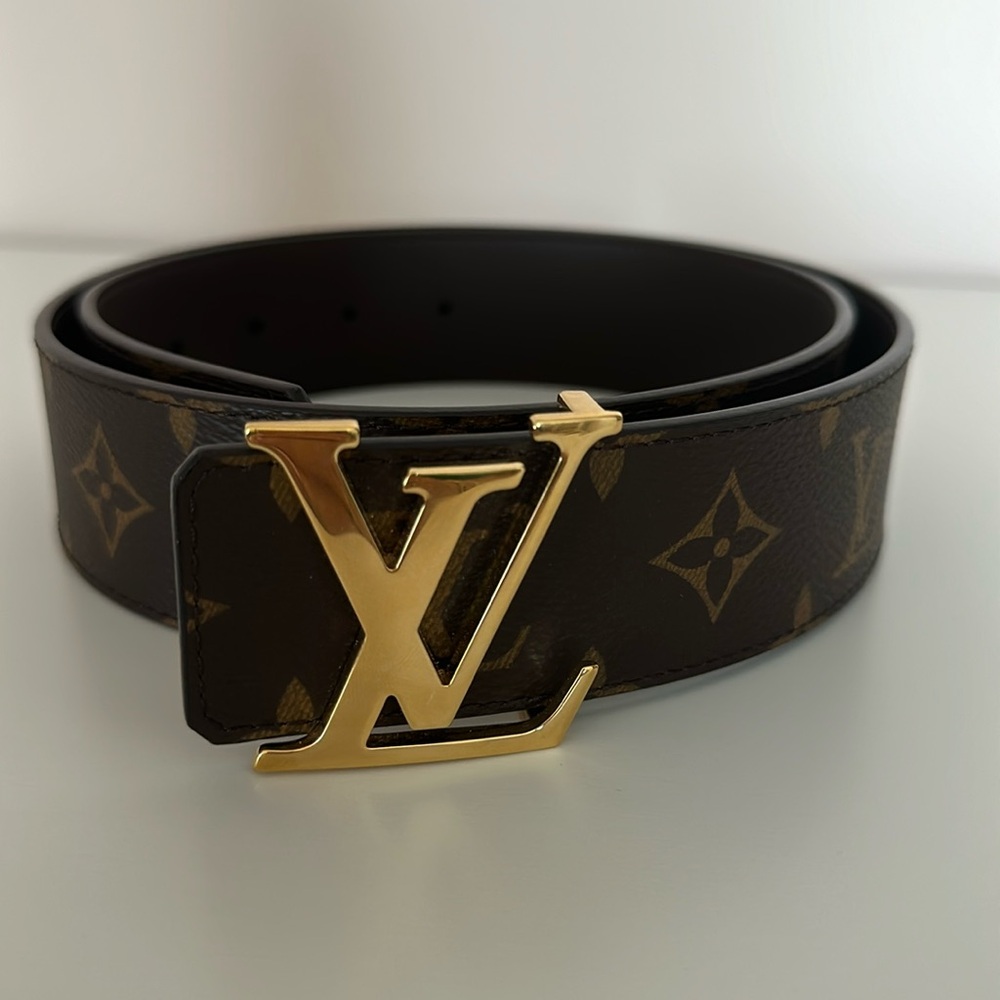 LOUIS VUITTON Monogram Ceinture Initial Belt 80/32 38.2"" M0323 LV